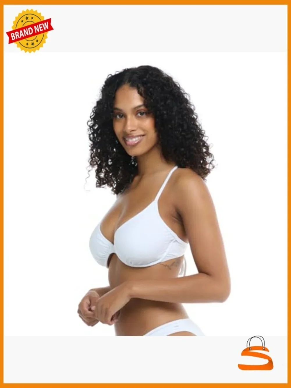 Underwire Bikini Top D-F Cup Power Mesh Support Adjustable Straps
